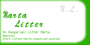 marta litter business card